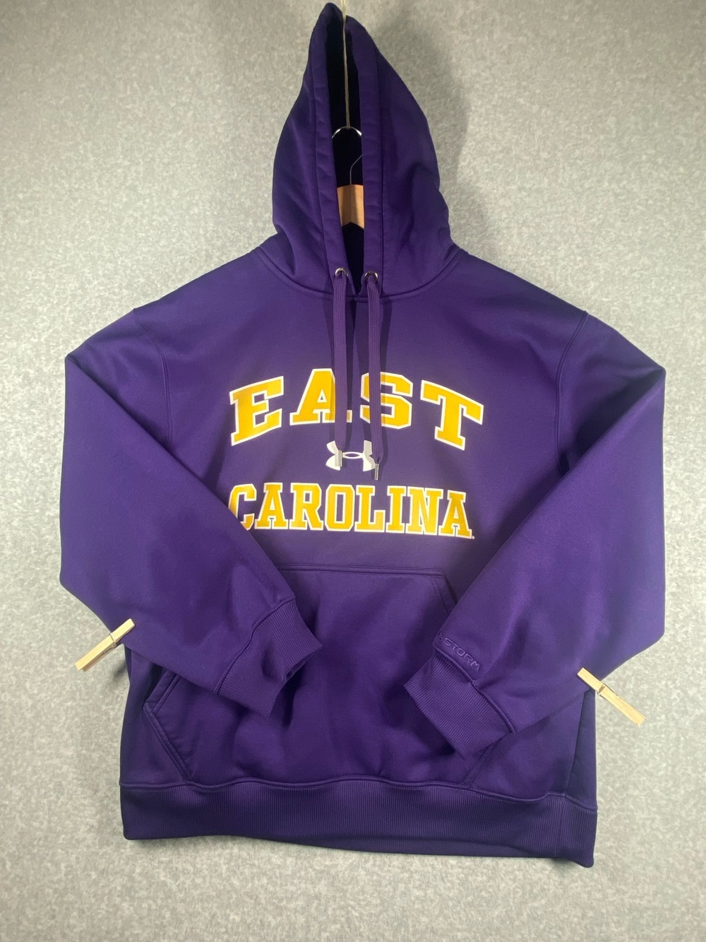 Under Armour Pullover Hoodie Fleece East Carolina College Womens M Purple casual